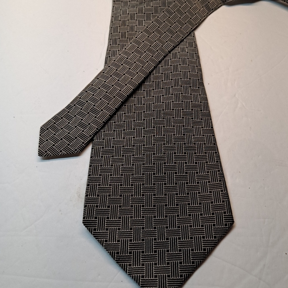 Polo By Ralph Lauren 57” Men’s Repp Tie 100% Silk  USA Black/Grey Neiman Marcus - Picture 6 of 9